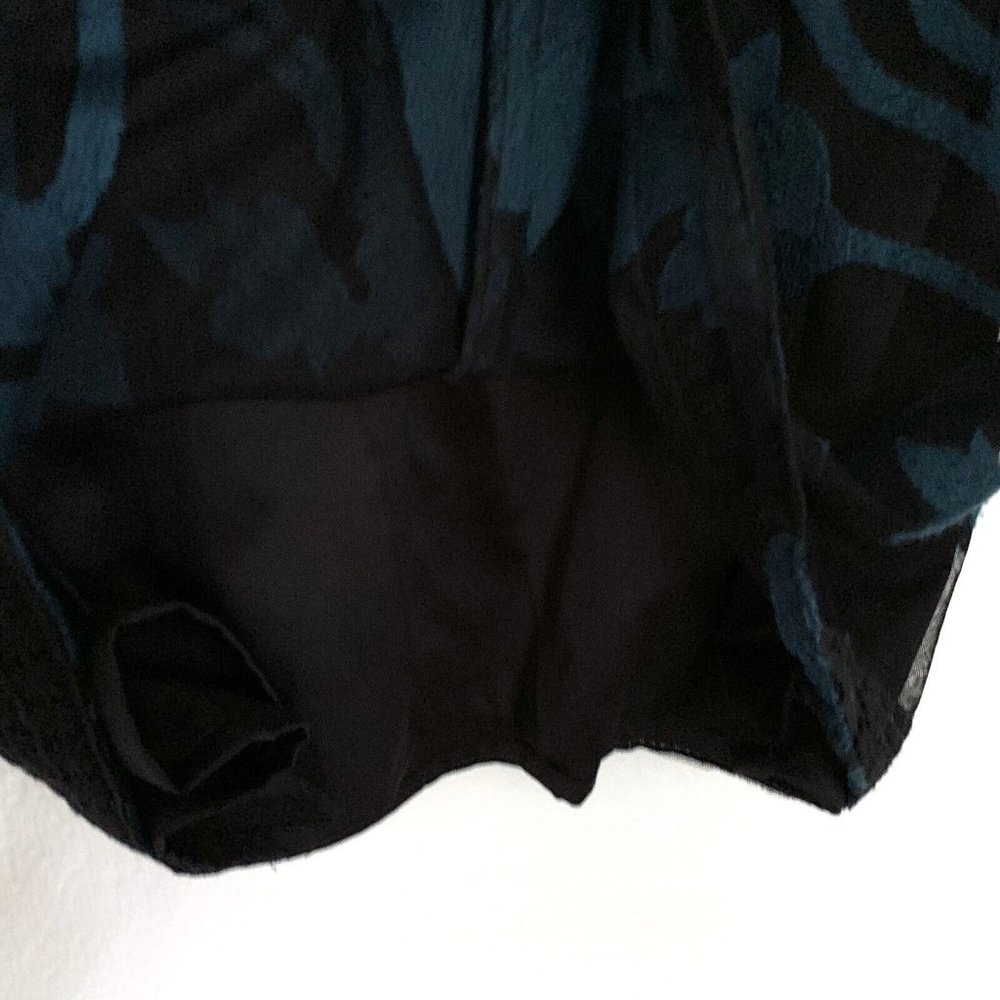 Tahari Arthur S. Levine Dress Black Blue Floral Embroidered Mesh - Picture 9 of 9